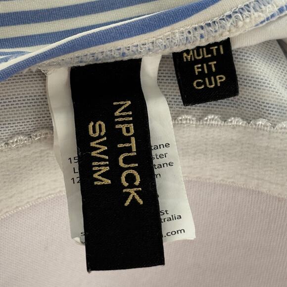 Nip Tuck Swim Light Blue Sorrento Stripe Joanne One Piece Swimsuit - Picture 8 of 10